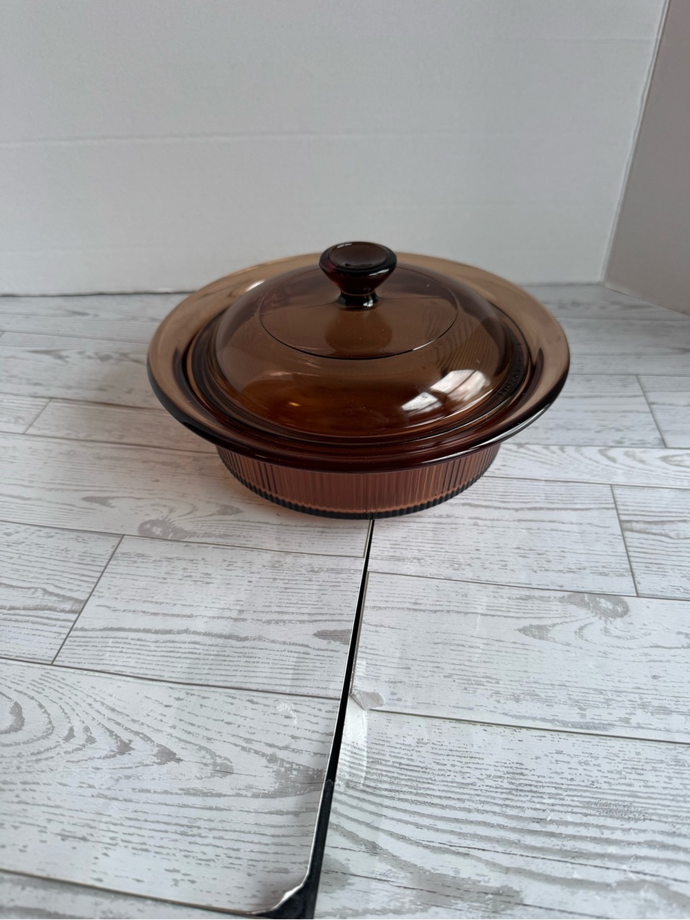 Amber Glass Covered Casserole with Lid - Amber Glass Vision by Corning